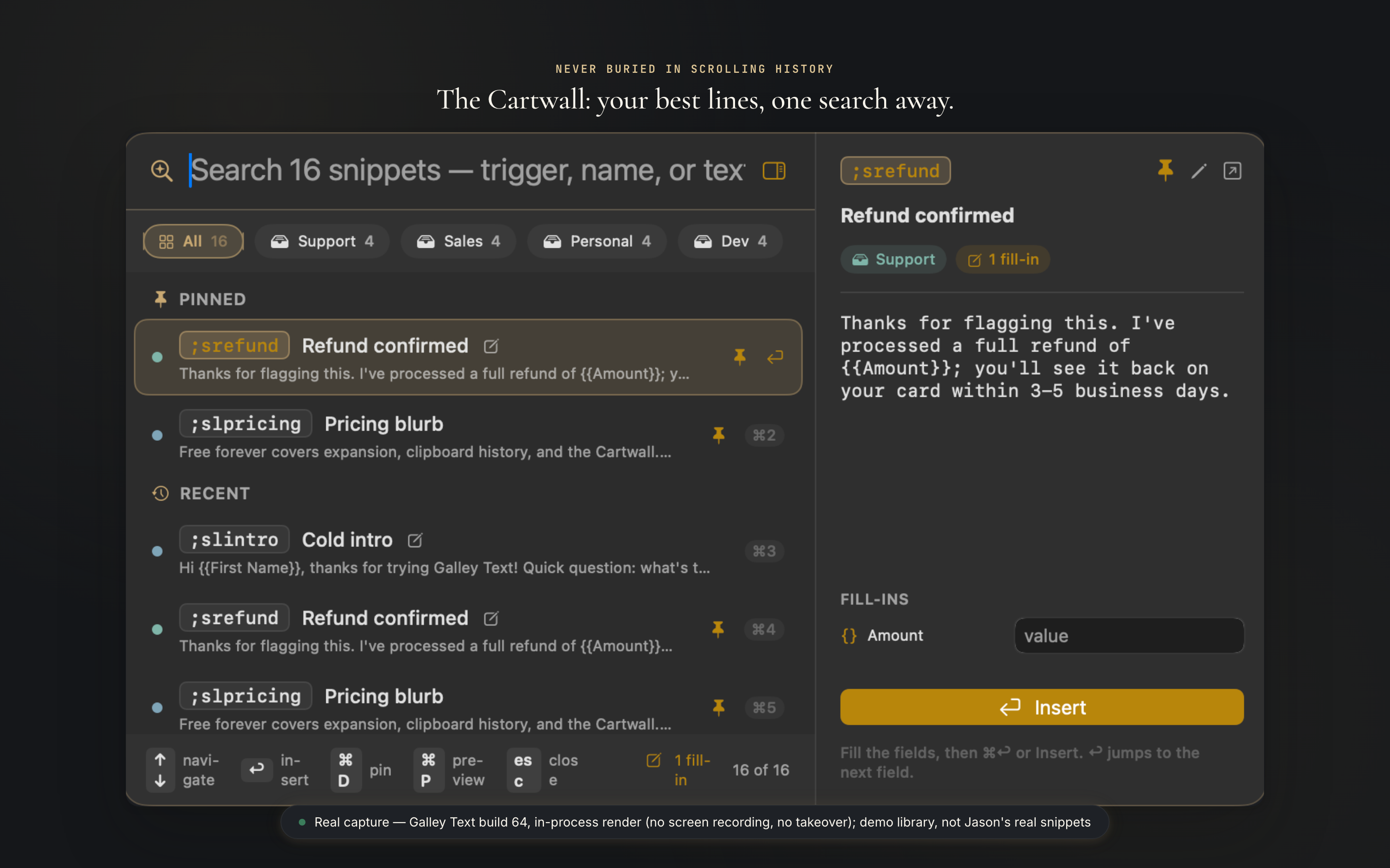 TypeValet's Cartwall, dark theme